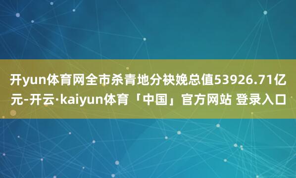 开yun体育网全市杀青地分袂娩总值53926.71亿元-开云·kaiyun体育「中国」官方网站 登录入口