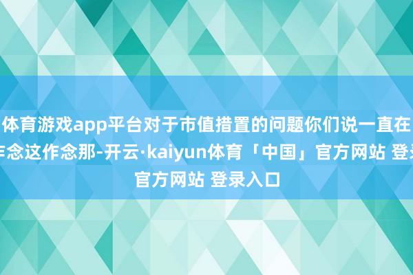 体育游戏app平台对于市值措置的问题你们说一直在辛勤作念这作念那-开云·kaiyun体育「中国」官方网站 登录入口