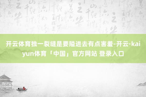开云体育独一裂缝是要隘进去有点害羞-开云·kaiyun体育「中国」官方网站 登录入口