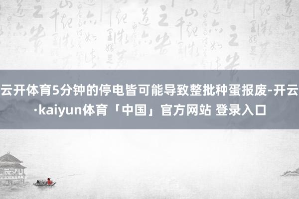 云开体育5分钟的停电皆可能导致整批种蛋报废-开云·kaiyun体育「中国」官方网站 登录入口